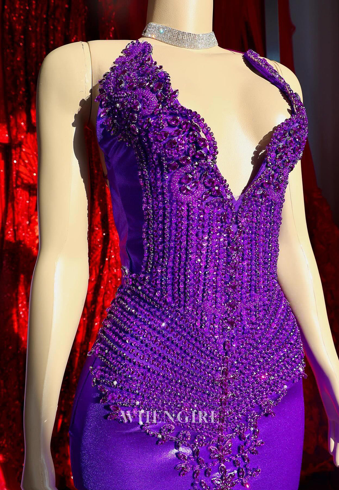 Regency Asymmetrical Neck Beaded Sheath Criss Cross Back Homecoming Dress