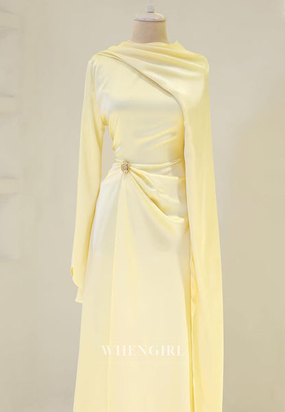 Long Sleeves Rhinestone Bateau Neck Floor Length Sheath Formal Evening Dress