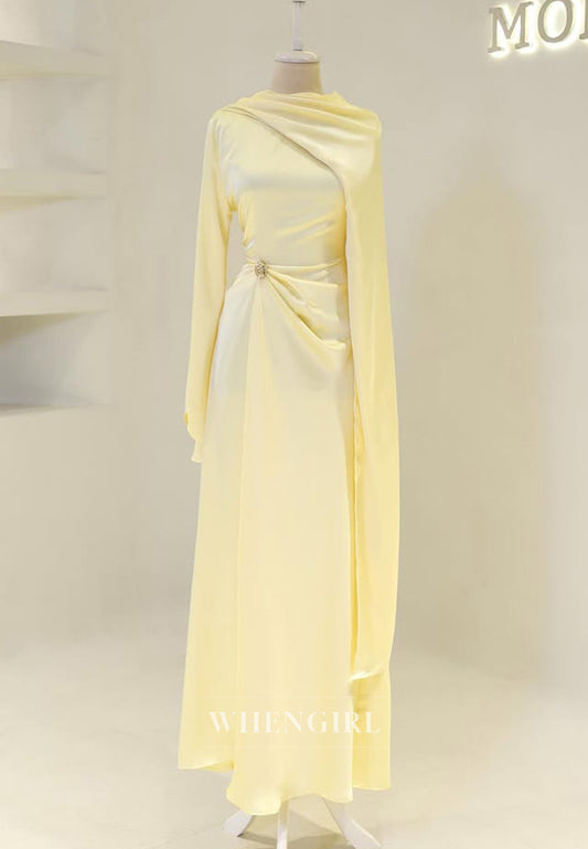 Long Sleeves Rhinestone Bateau Neck Floor Length Sheath Formal Evening Dress
