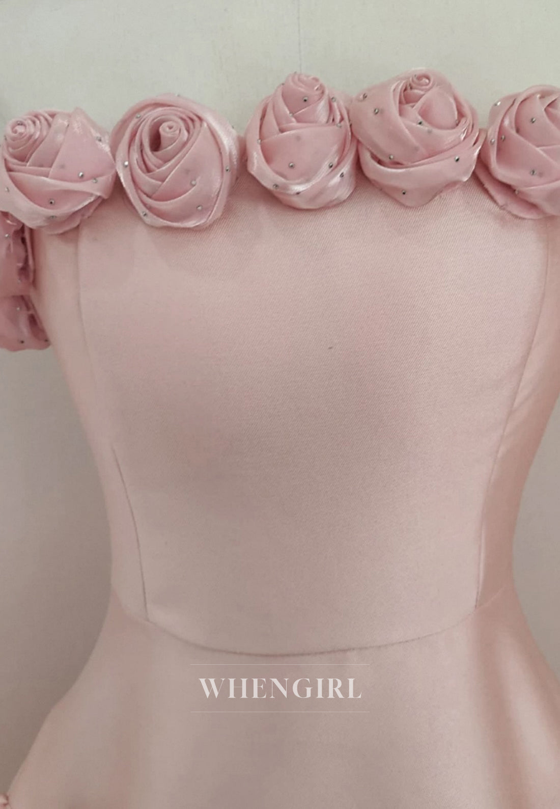 Blush 3D Flowers Tube Top Strapless Back Zipper A-Line Short Homecoming Dress