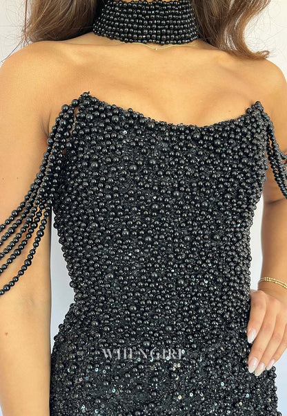 Off Shoulder Pears Beading Sheath Sleeveless Short Homecoming Dress