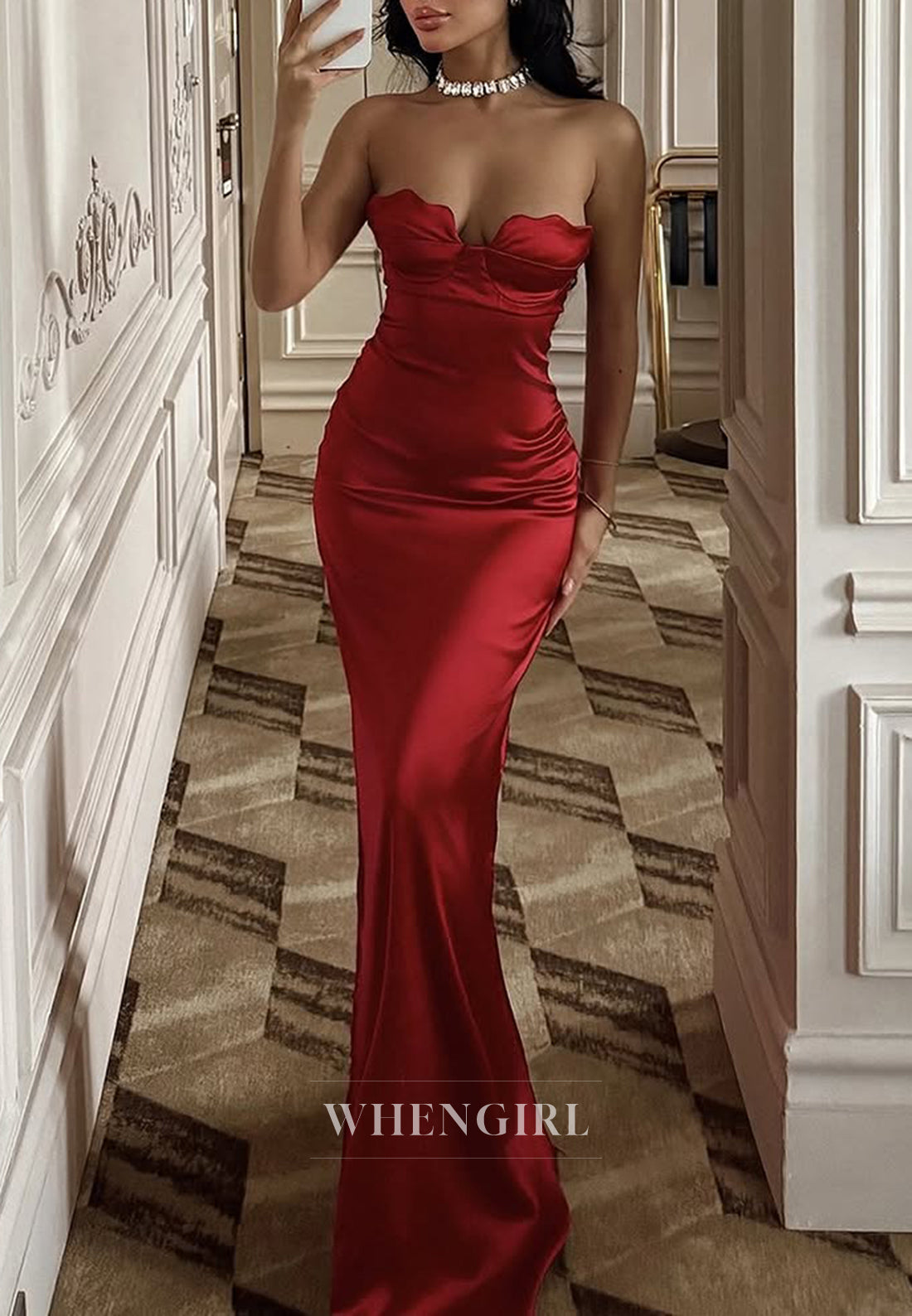 Sheath Sleeveless Strapless Back Zipper Simple Long Formal Evening Dress