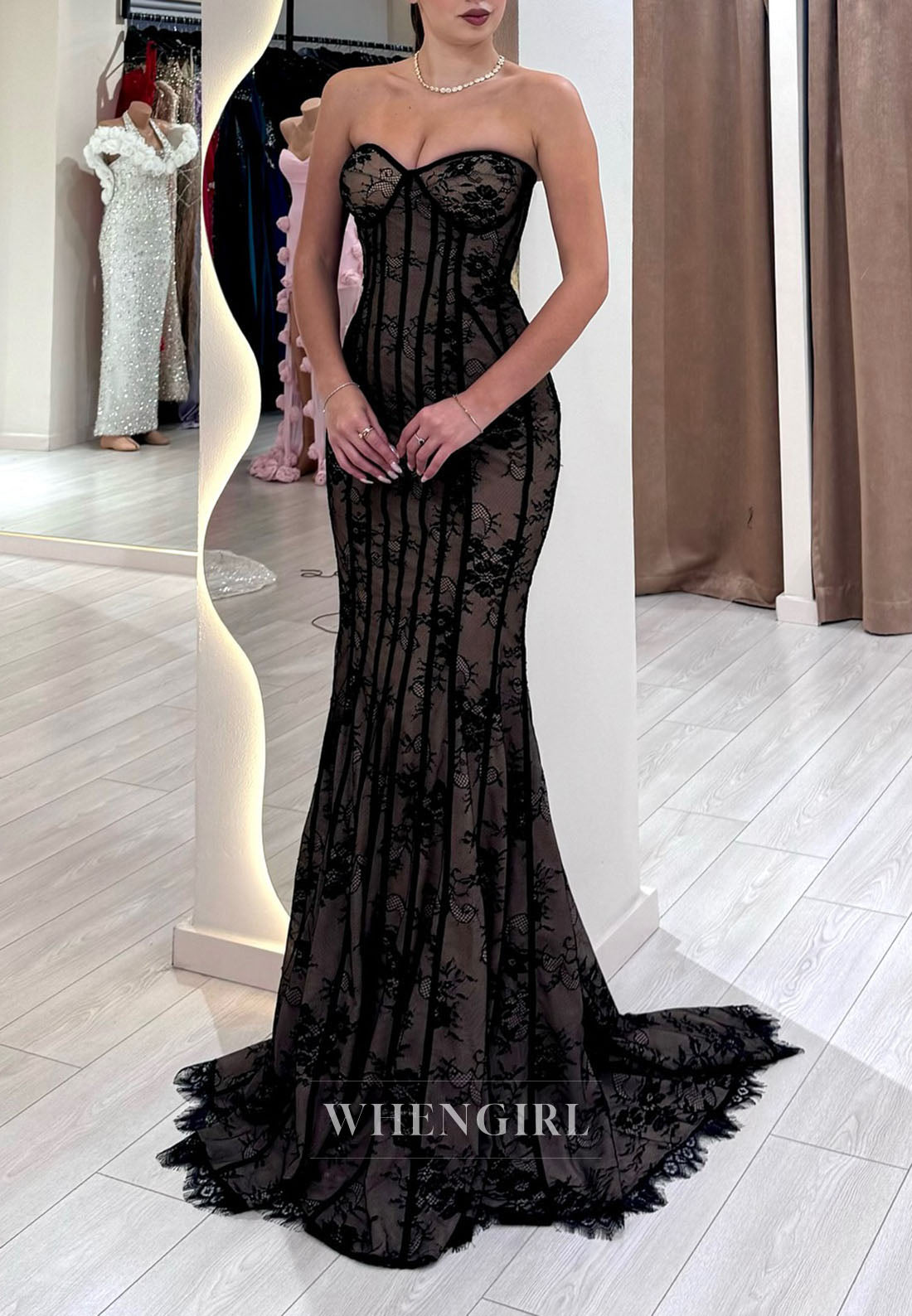 Mermaid Sweetheart Sleeveless Sweep Train Evening Formal Dress