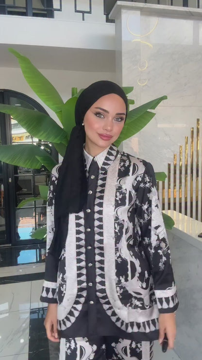 Wisteria High Neck Long Sleeves Beaded Feather Sheath Evening Formal Gown