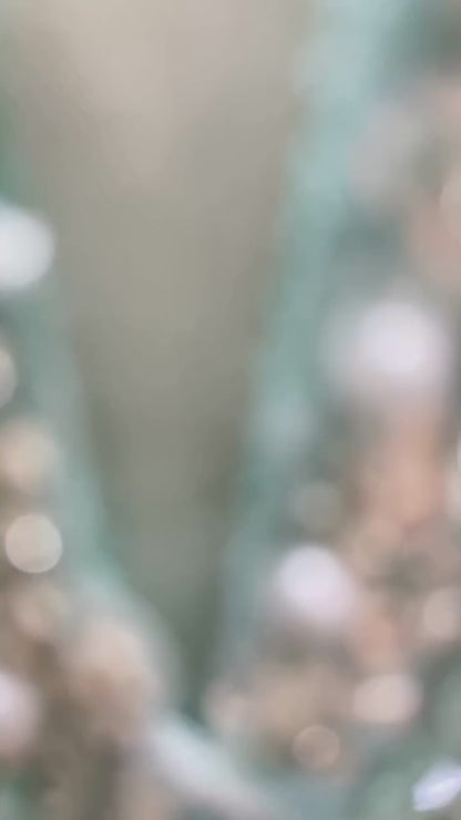 Turquoise Sheath Off Shoulder Beaded Side Slit V Neck Evening Formal Dress with Train