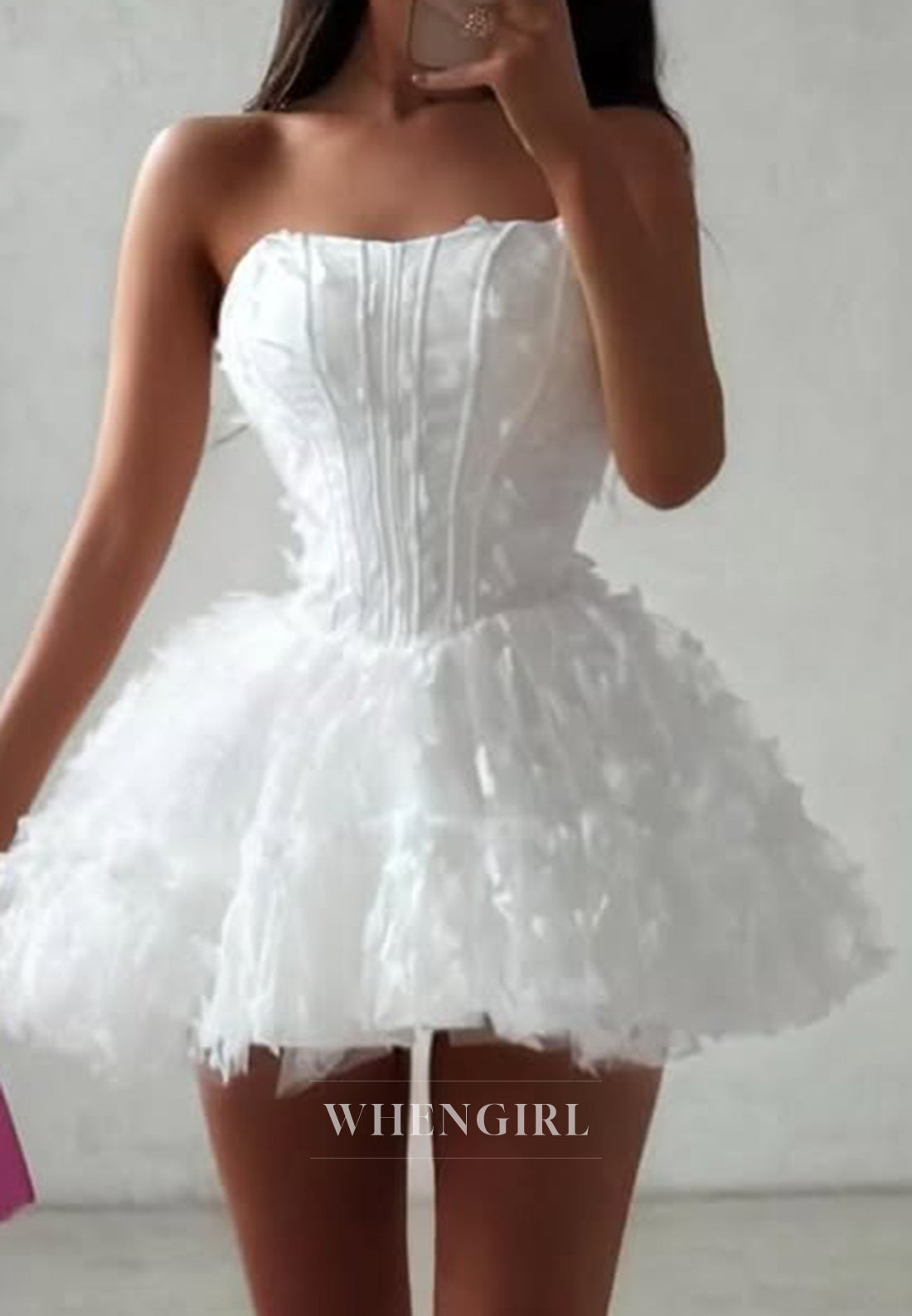 Sweetheart Butterfly A-Line Strapless Sleeveless Tulle Homecoming Dress