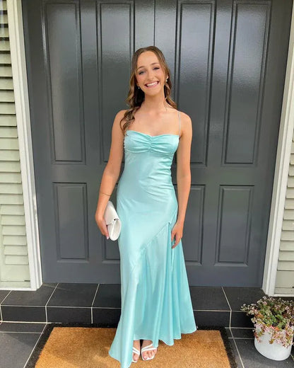 Sheath Strapless Yellow Maxi Dress Satin Wedding Guest Dress with Slit