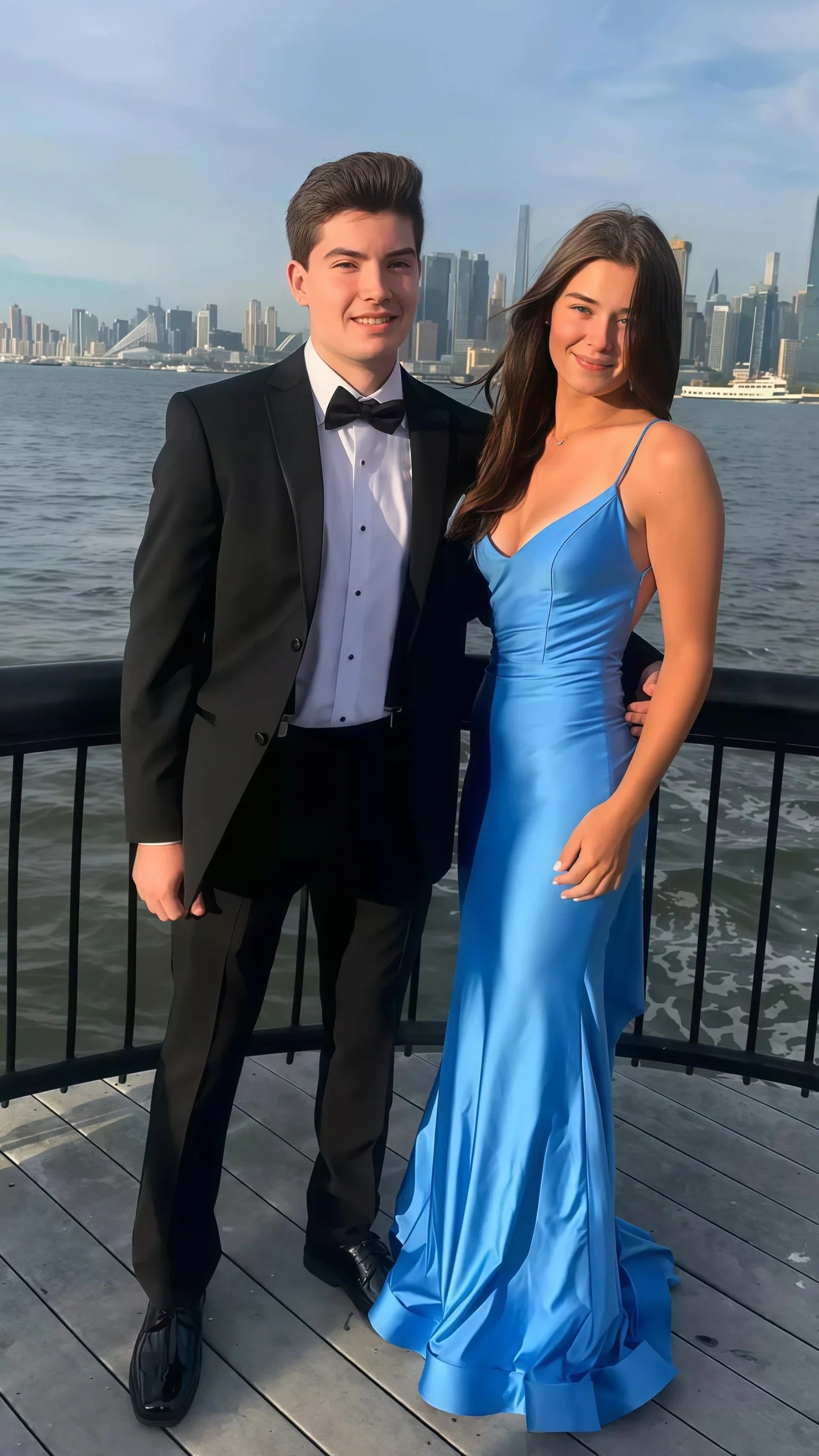 Simple purple Prom Dress Satin Mermaid Evening Dress Open Back