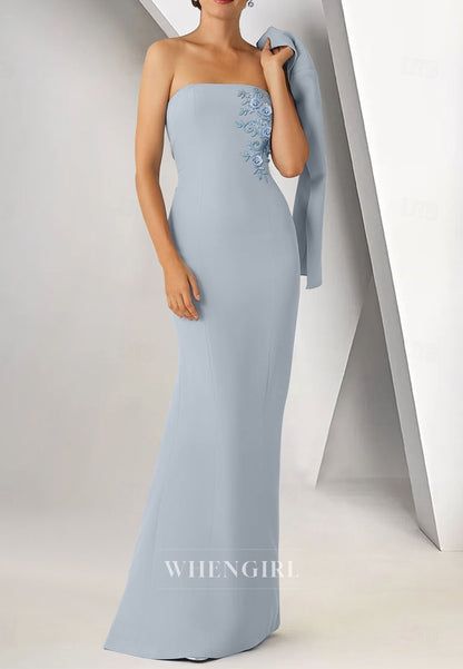 Sheath Long Sleeves Embroidery Back Zipper Mother of the Bride Dress