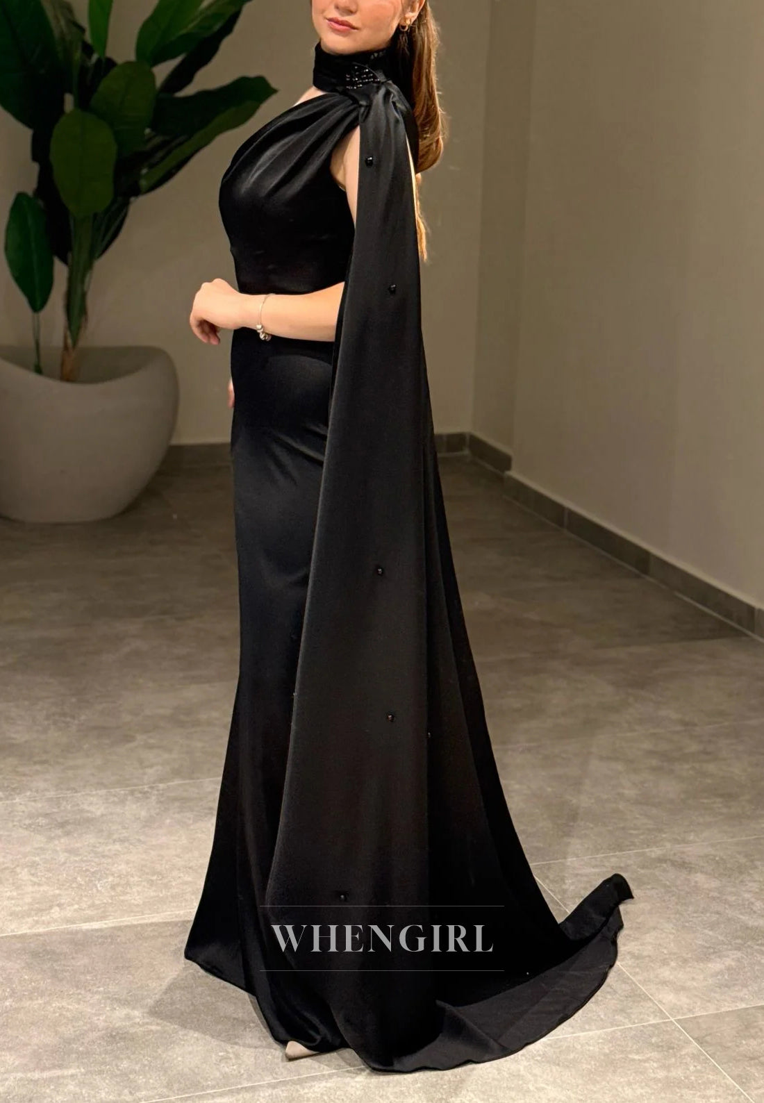 Sheath One Shoulder Sleeveless Lace Up Long Evening Formal Dress