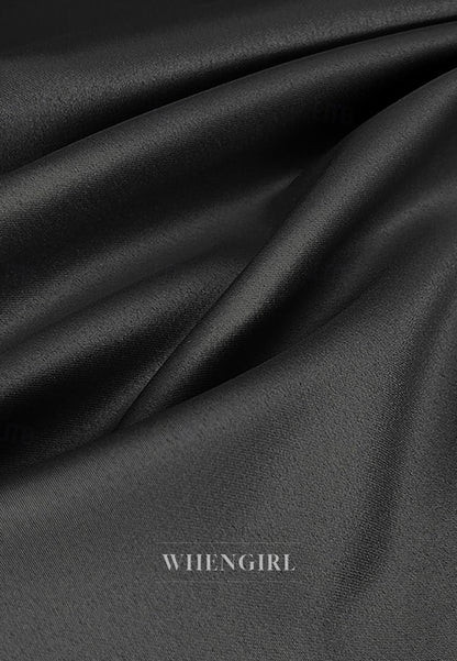 A-Line Black V Neck Long Sleeves Bowknot Sweep Train Mother of the Bride Dress