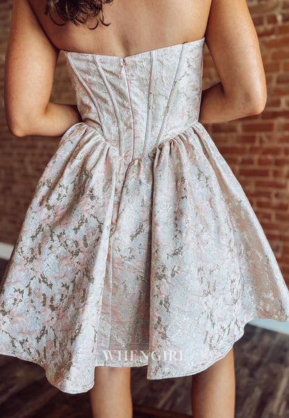 A-Line Bateau Neck Sleeveless Back Zipper Short Homecoming Dress