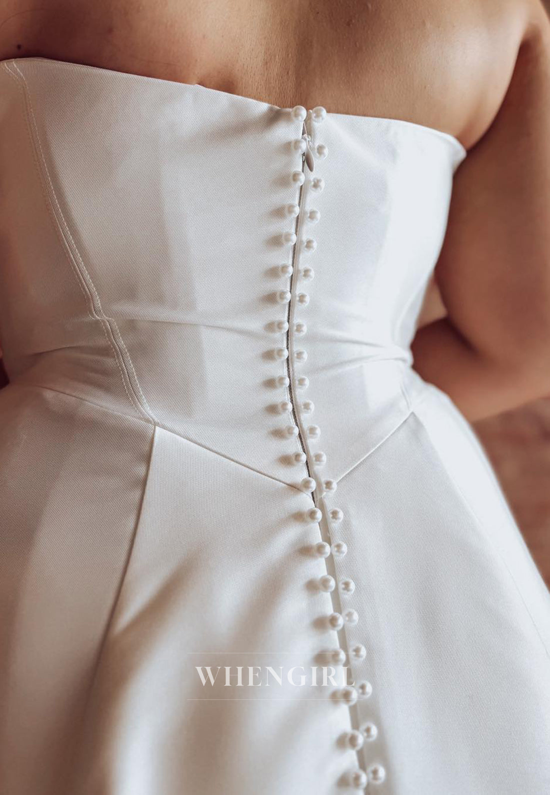 A-Line Beaded V Neck Sleeveless Court Train Back Zipper Wedding Dress