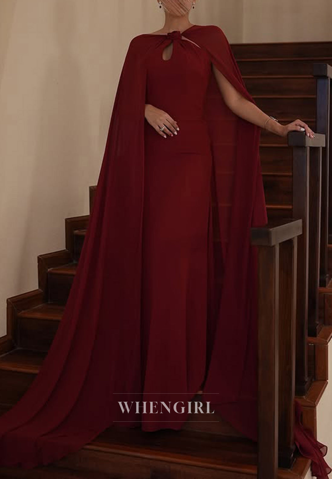 Unique High Neck Black Chiffon Column Long Formal Evening Dress