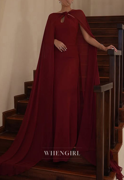 Unique High Neck Black Chiffon Column Long Formal Evening Dress